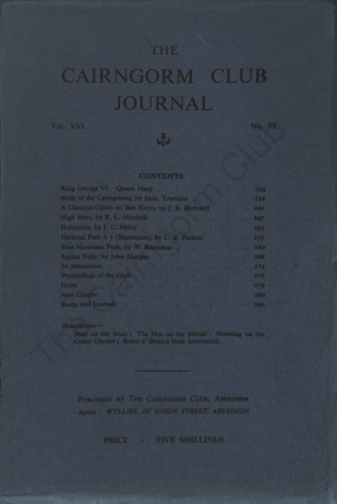 The Cairngorm Club Journal No 88 cover
